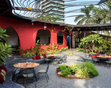 Thi công sân vườn nhà hàng Hà Nội