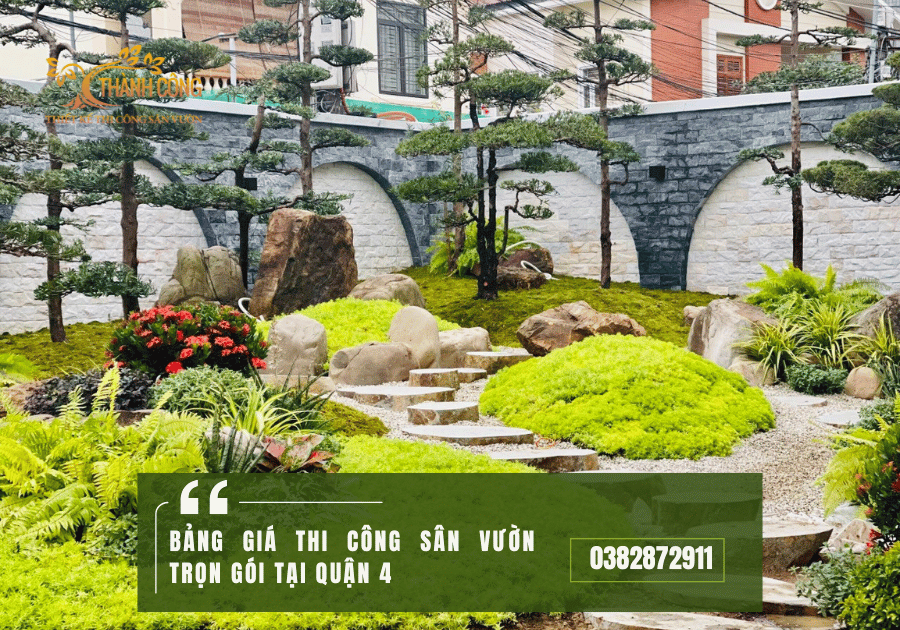 Bảng giá Thi công sân vườn trọn gói tại QUẬN 4