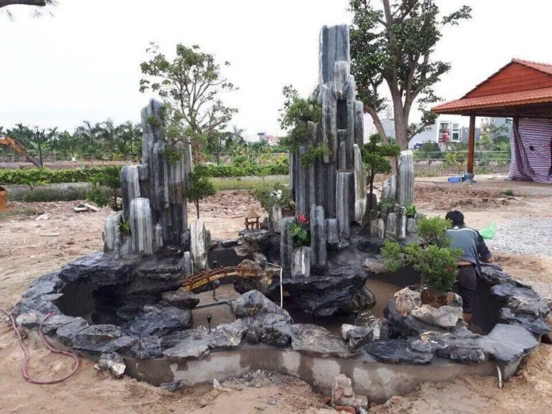 Hòn non bộ phong cách Nhật bằng xi măn