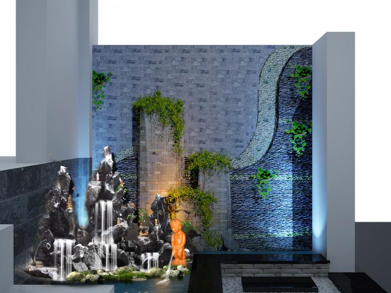 Thac-nuoc-ket-hop-tranh-3D