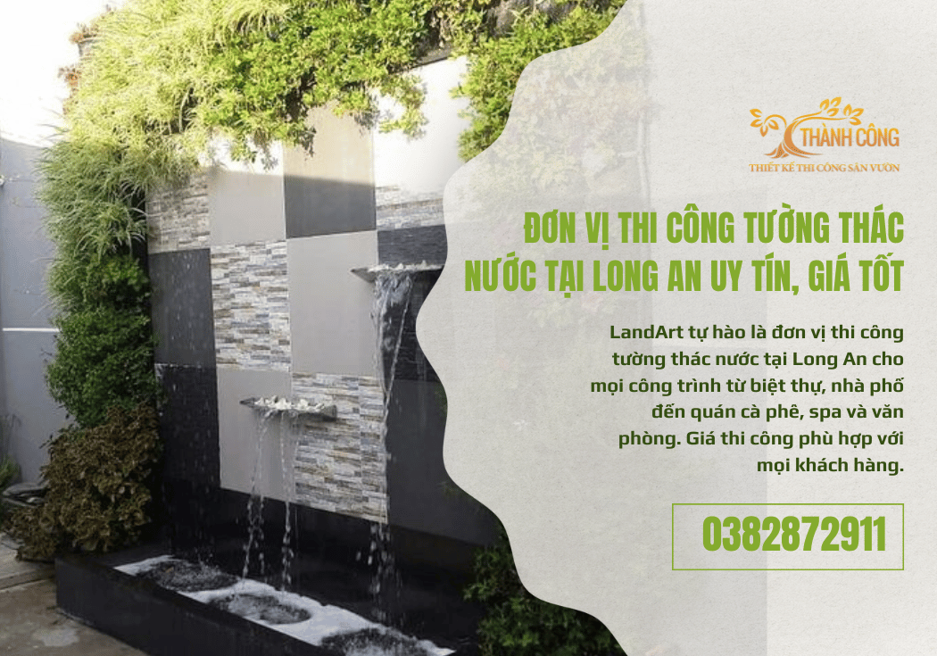 Thi công tường thác nước tại long an 1