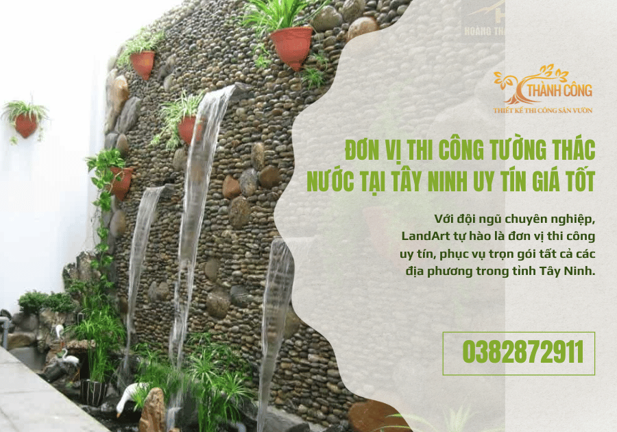 Thi công tường thác nước tại Tây Ninh 1