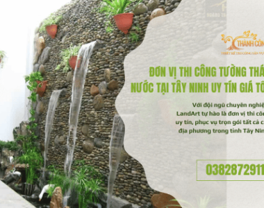 Thi công tường thác nước tại Tây Ninh