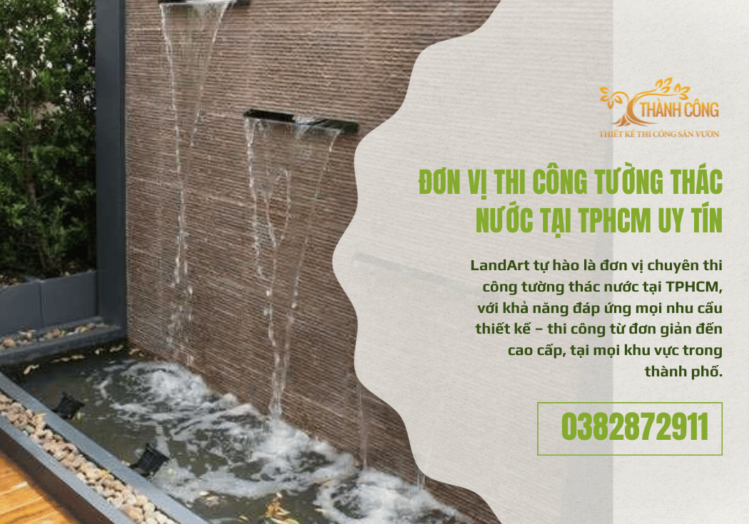Thi công tường thác nước tại TPHCM 1