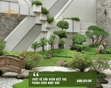 Thiết kế sân vườn biệt thự phong cách Nhật Bản