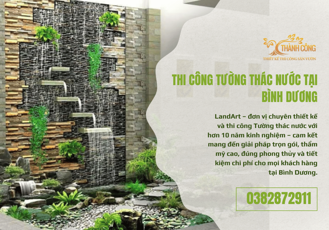 thiết kế và thi công Tường thác nước tại Bình Dương 2