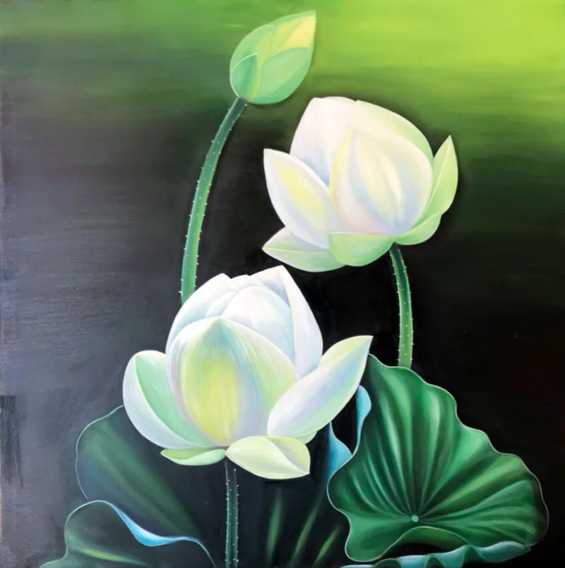 Tranh-son-dau-hoa-sen