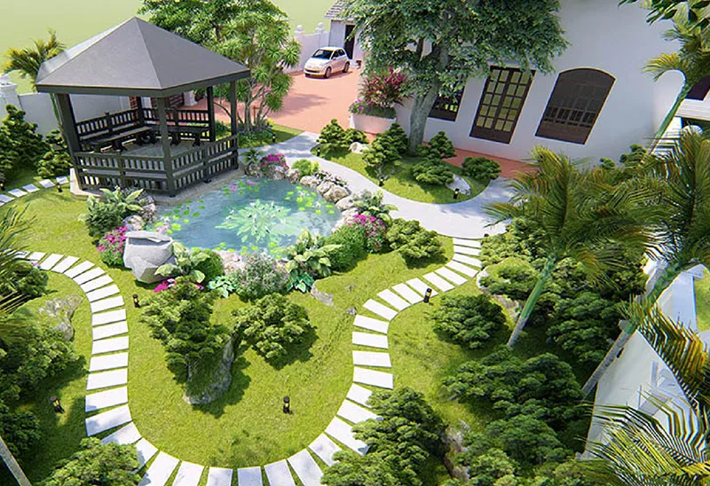 Tư Vấn Thiết Kế Sân Vườn Biệt Thự Chuẩn Phong Thủy