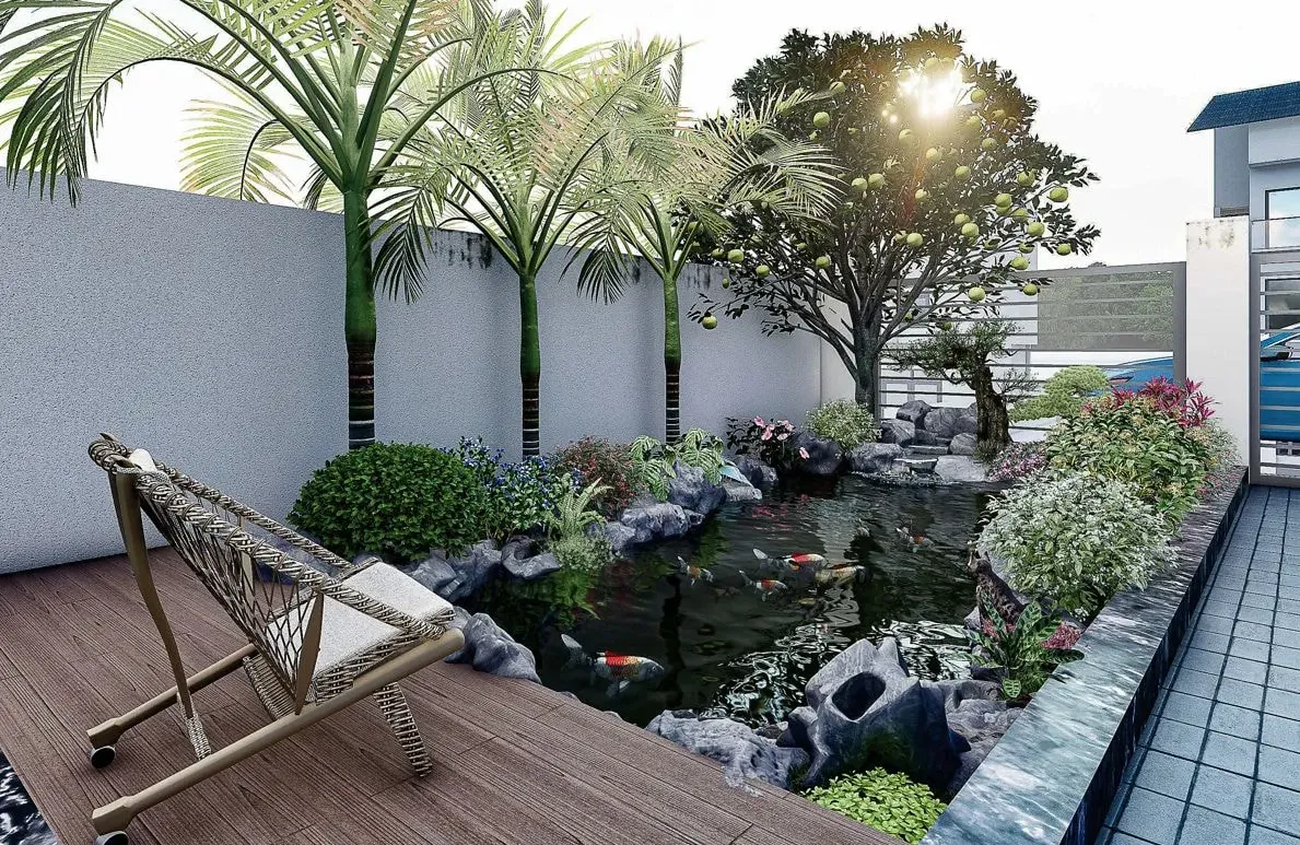 Hồ cá Koi hiện đại-1