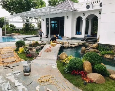 Thi công sân vườn biệt thự Bến Tre
