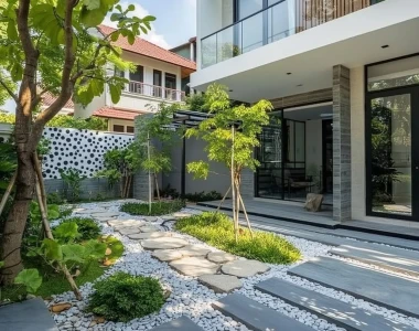 Thi công sân vườn biệt thự Hóc Môn