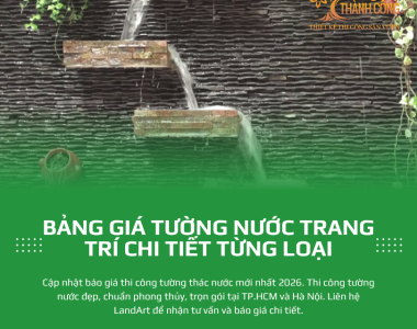 Bảng Giá Tường Nước Trang Trí Chi Tiết Từng Loại